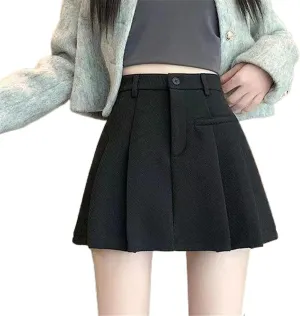 Vintage High-Waisted Skirt for Women, Autumn Winter Retro