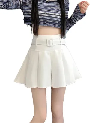 Vintage Pleated Skirt for Women, Autumn Winter Retro Look