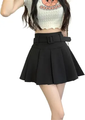 Vintage Pleated Skirt for Women, Autumn Winter Retro Look