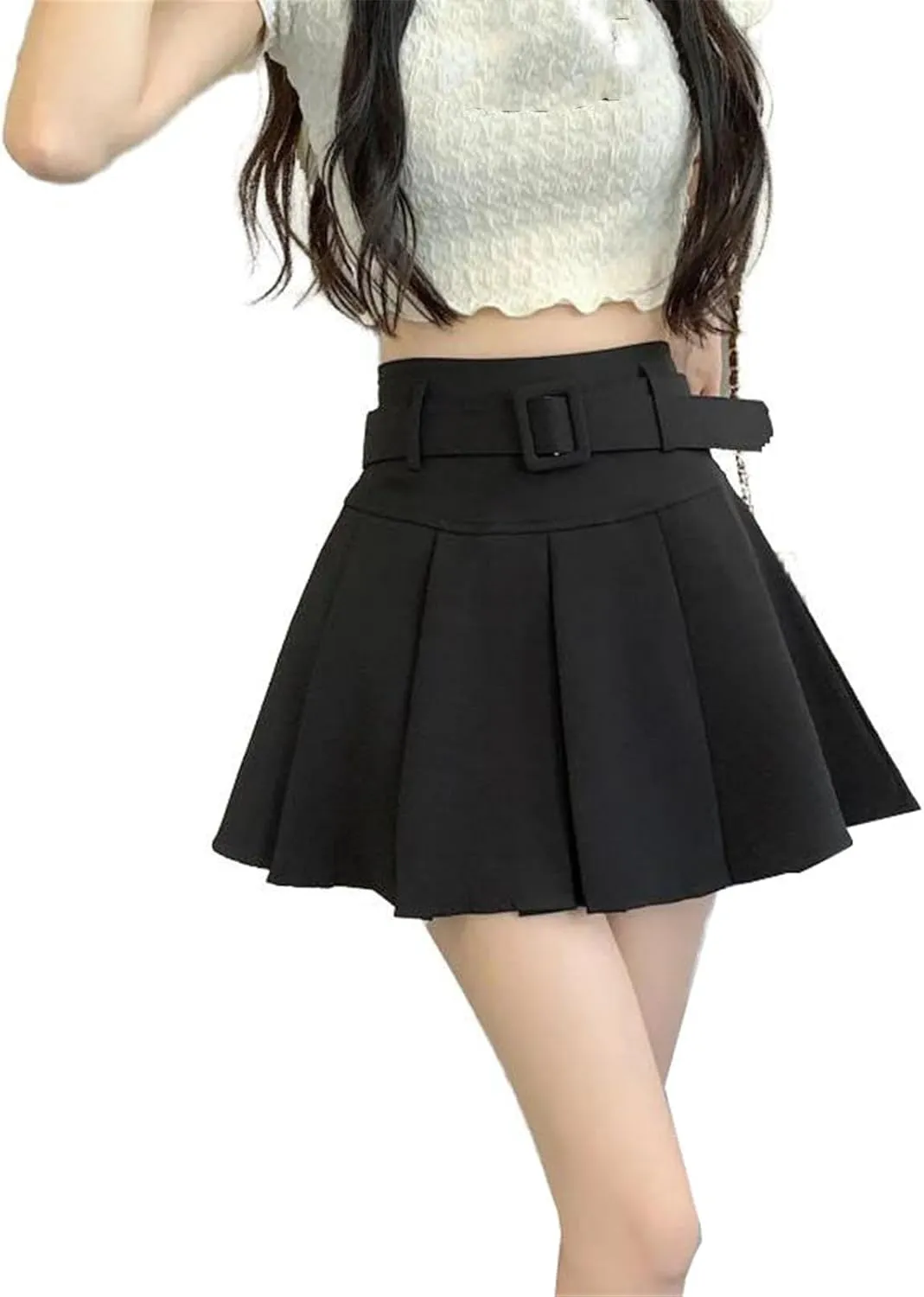 Vintage Pleated Skirt for Women, Autumn Winter Retro Look