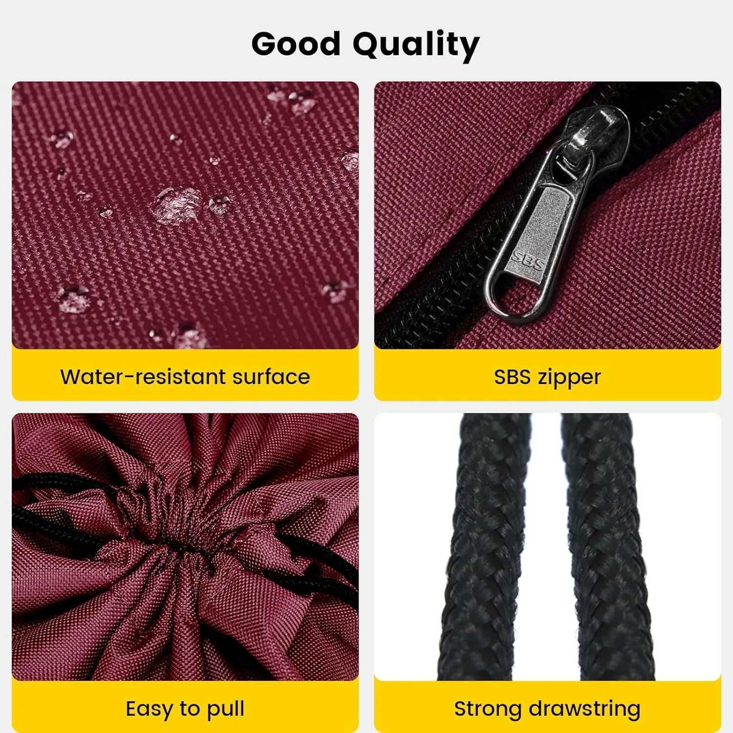 Vorspack Drawstring Backpack Water Resistant String Bag Sports Sackpack Gym Sack with Side Pocket for Men Women