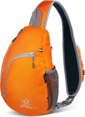 WATERFLY Crossbody Sling Bag Small Water Resistant Backpack Lightweight Shoulder Chest Daypack for Men Women Hiking Travel