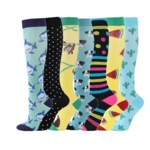 Watermelon Compression Stocking For Women 7 Pairs - Improve Circulation & Reduce Leg Fatigue