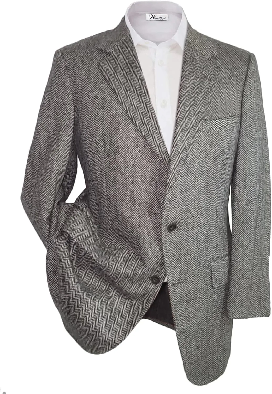 Wemaliyzd Men Western Herringbone Jacket Suit Regular Fit Sport Coat Blazer Centre Vent