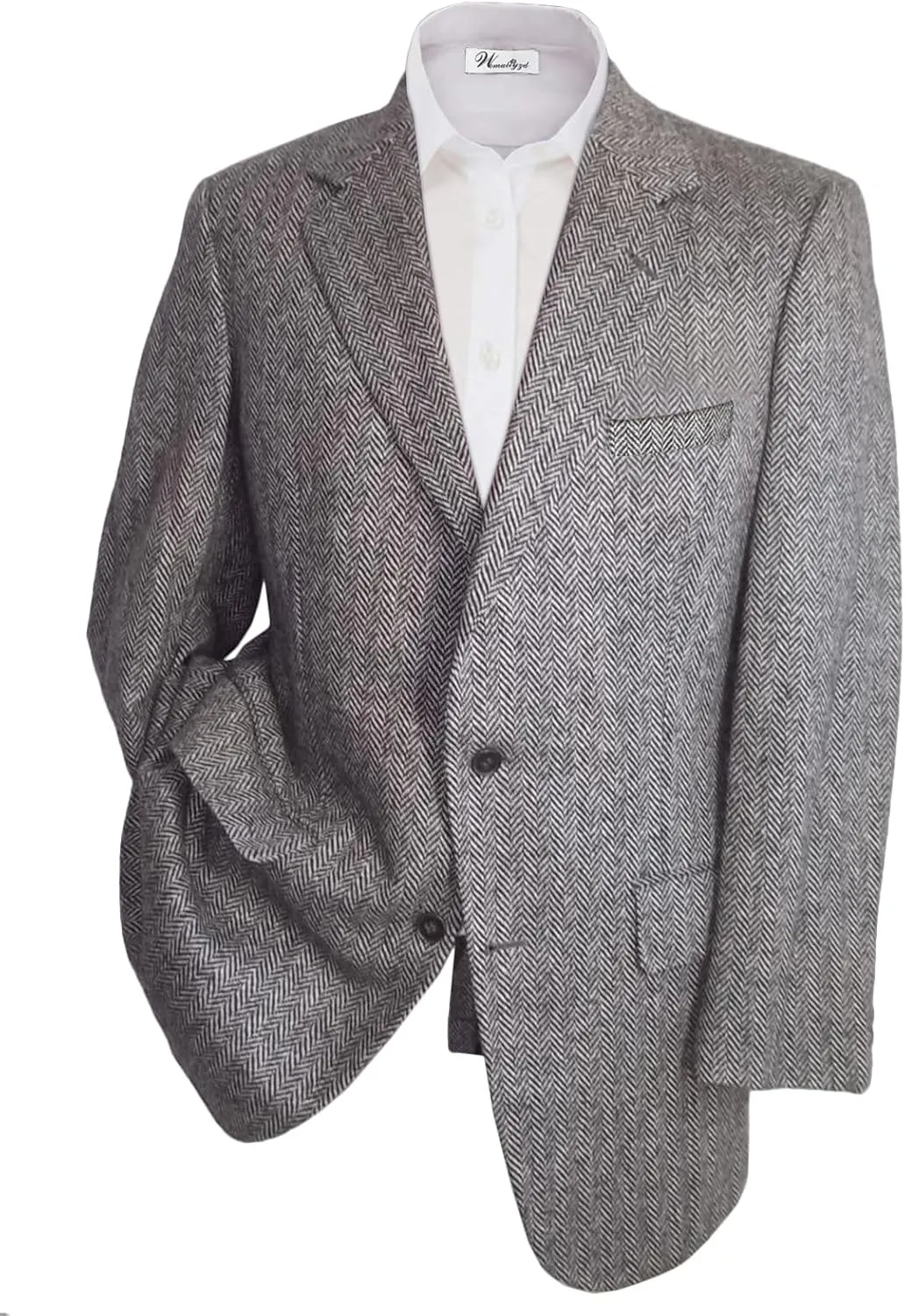 Wemaliyzd Men Western Herringbone Jacket Suit Regular Fit Sport Coat Blazer Centre Vent