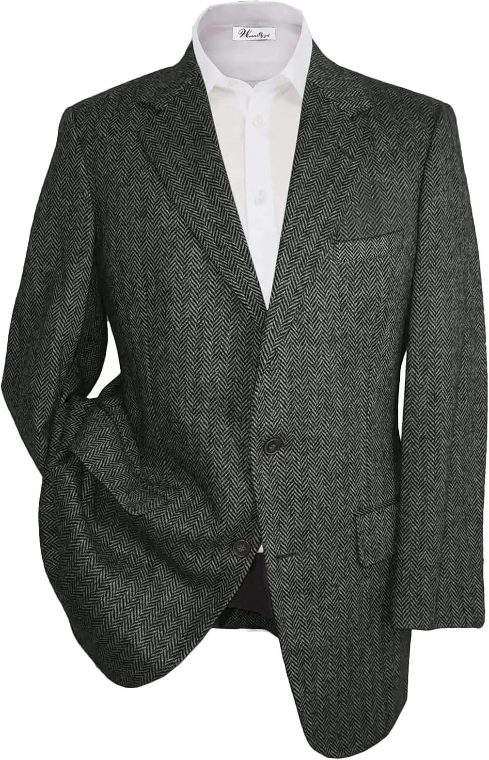 Wemaliyzd Men Western Herringbone Jacket Suit Regular Fit Sport Coat Blazer Centre Vent
