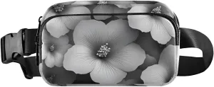 White Vintage Floral Fanny Pack Water Resistant, Women Men Waist Pack Sling Bag Purse for Travel Hiking