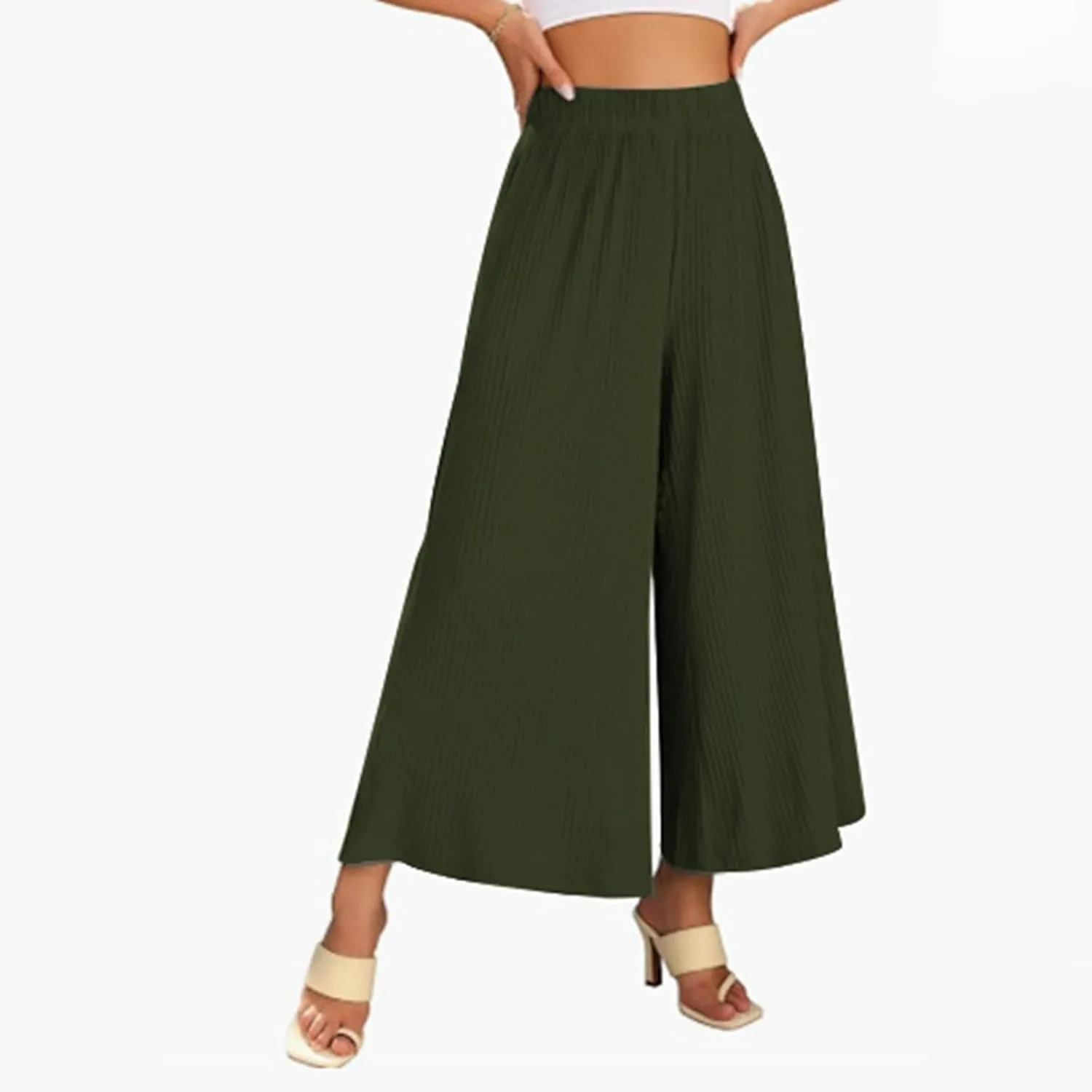 Wide Leg Pants for Women High Waisted Palazzo Pants Work Casual Flowy Trousers Summer Plus Size Beach Linen Pants