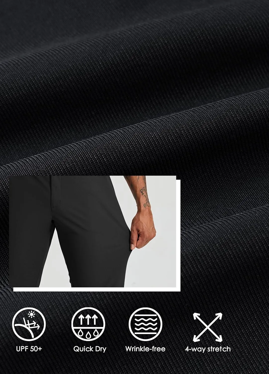 Willit Mens Golf Pants Stretch Dress Pants Slim Fit Quick Dry Casual Work Pants with Pockets 30"/32"