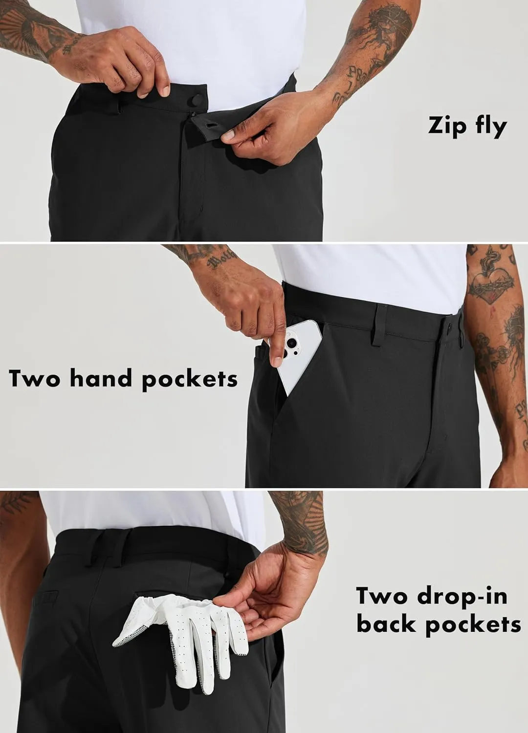Willit Mens Golf Pants Stretch Dress Pants Slim Fit Quick Dry Casual Work Pants with Pockets 30"/32"