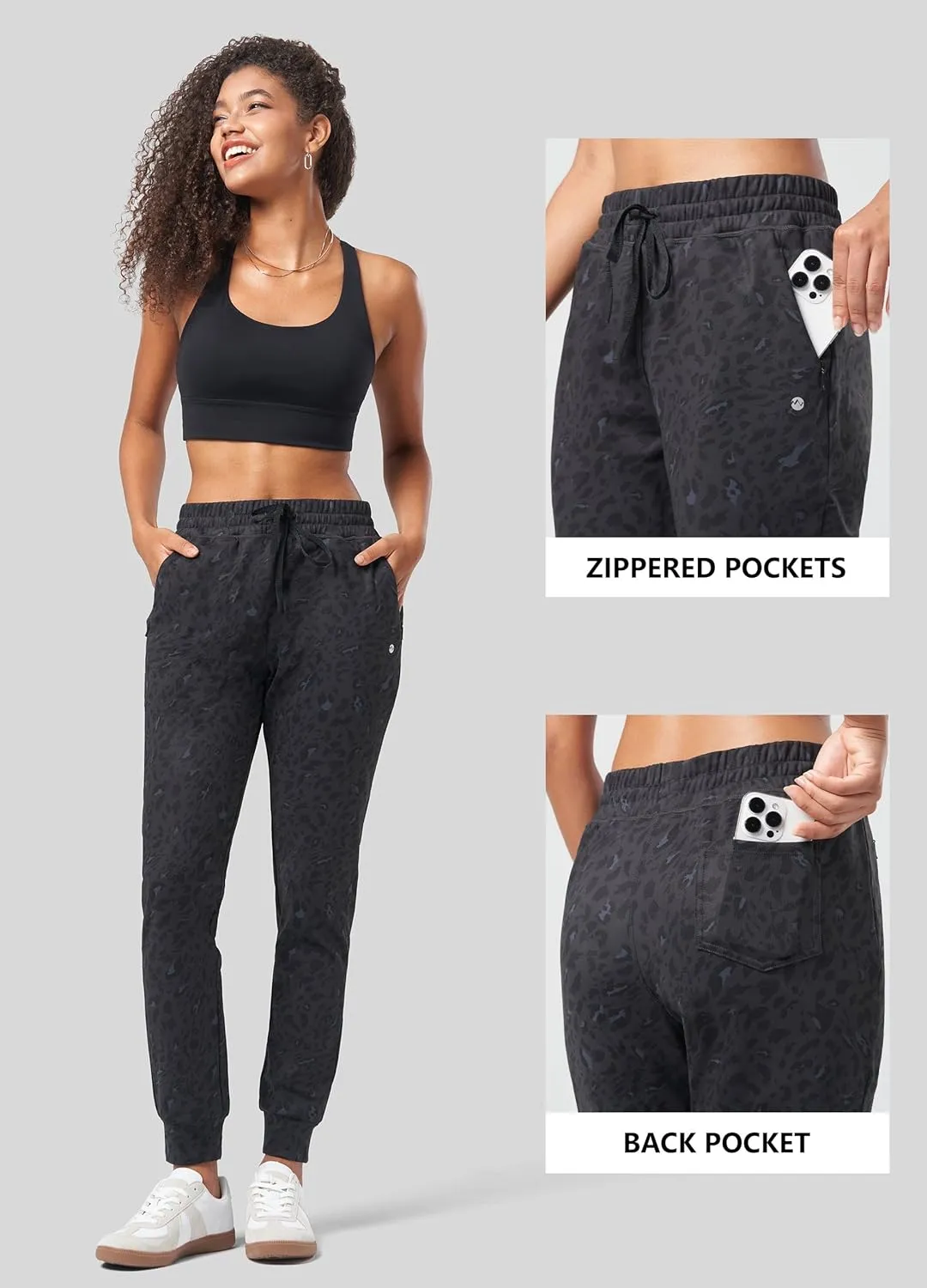 Willit Women's Fleece Lined Joggers Warm Pants Running Thermal Sweatpants Winter Athletic Hiking Water Resistant with Pockets