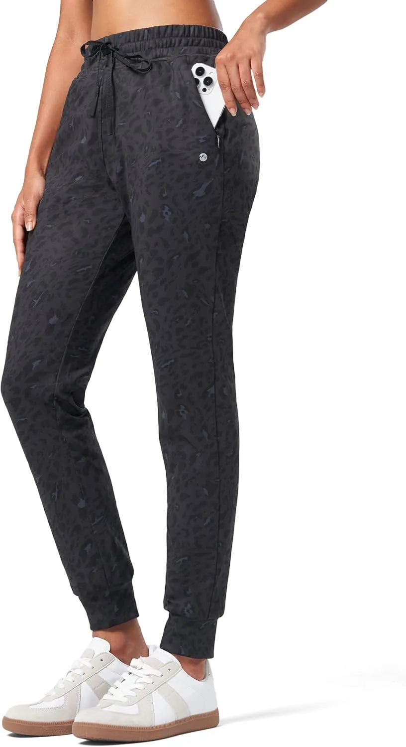 Willit Women's Fleece Lined Joggers Warm Pants Running Thermal Sweatpants Winter Athletic Hiking Water Resistant with Pockets