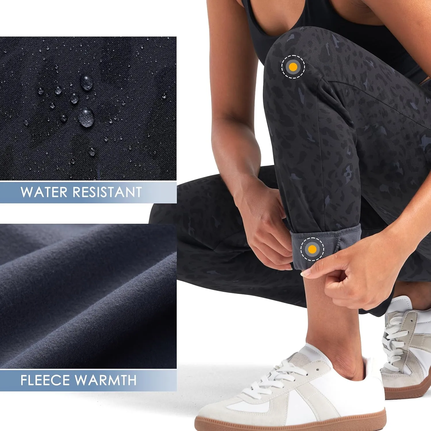 Willit Women's Fleece Lined Joggers Warm Pants Running Thermal Sweatpants Winter Athletic Hiking Water Resistant with Pockets