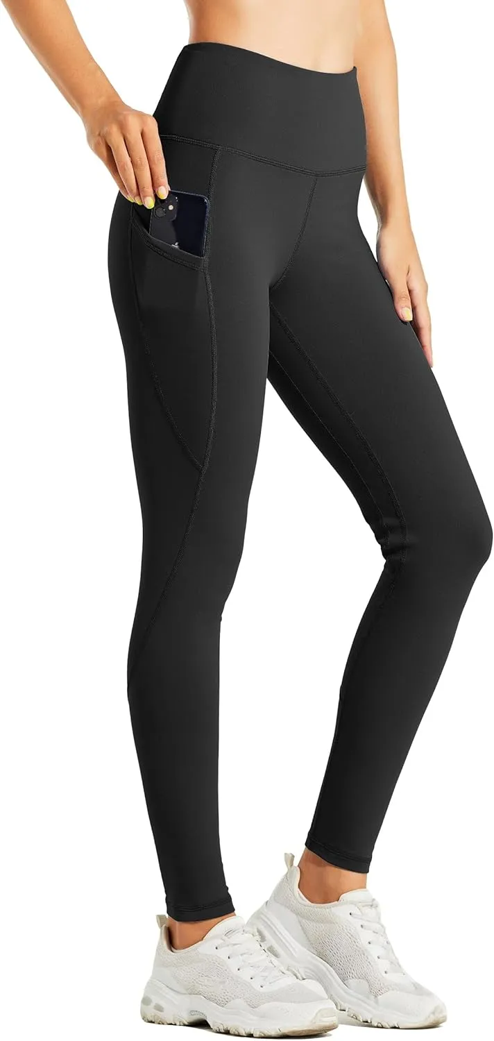 Willit Women's Fleece Lined Leggings Water Resistant Winter Pants Thermal High Waisted Yoga Hiking Running Tights Pockets