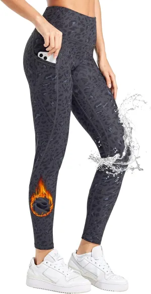 Willit Women's Fleece Lined Leggings Water Resistant Winter Pants Thermal High Waisted Yoga Hiking Running Tights Pockets