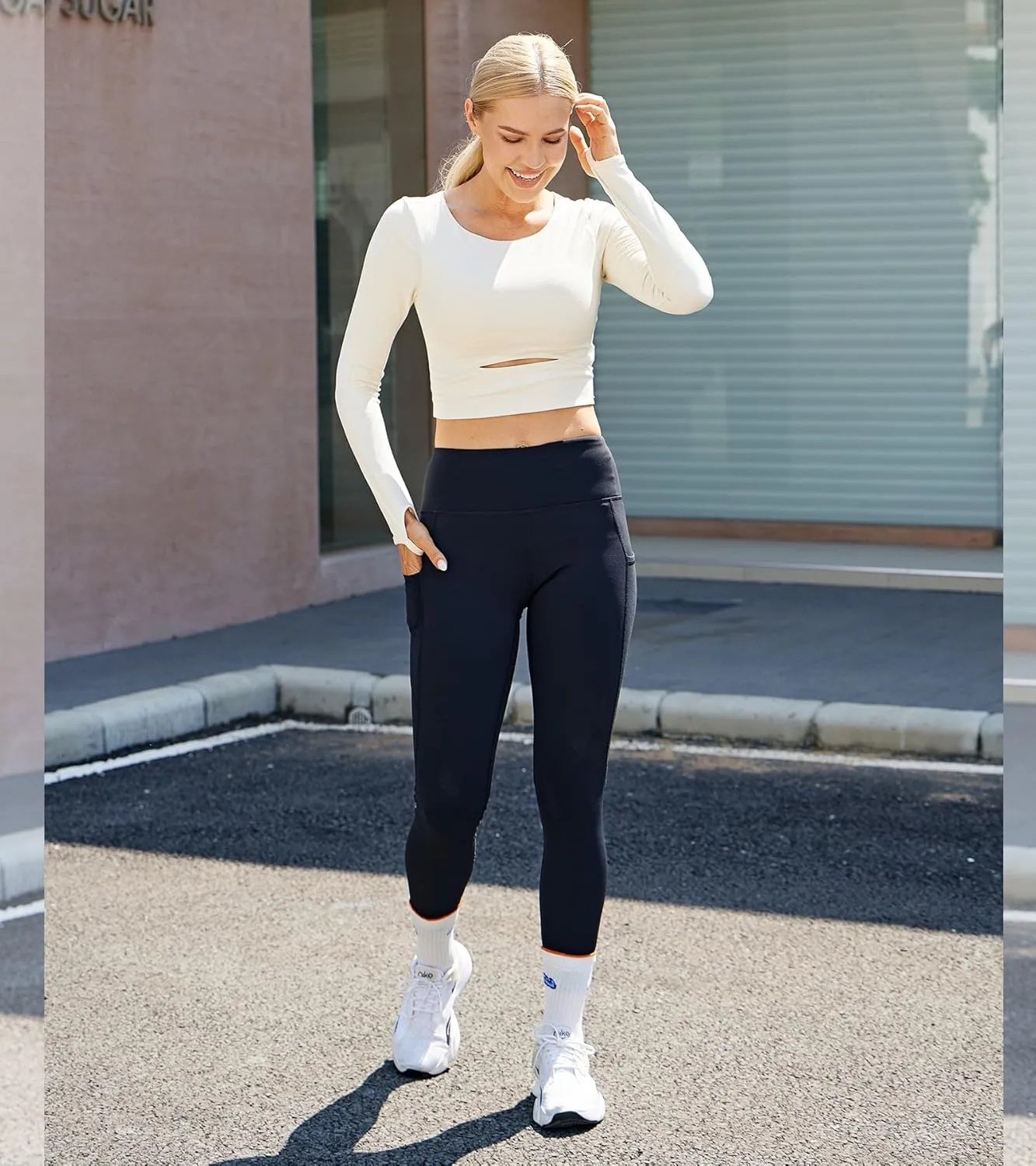 Willit Women's Fleece Lined Leggings Water Resistant Winter Pants Thermal High Waisted Yoga Hiking Running Tights Pockets