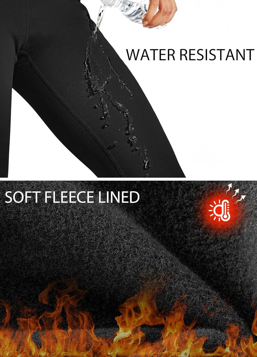 Willit Women's Fleece Lined Leggings Water Resistant Winter Pants Thermal High Waisted Yoga Hiking Running Tights Pockets