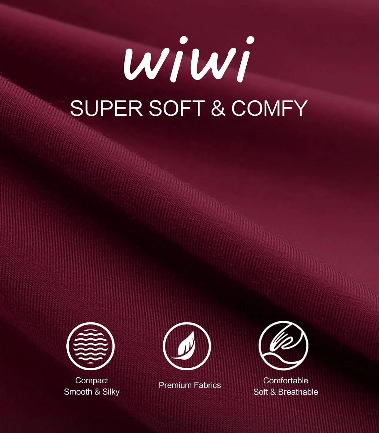 WiWi Women's Viscose from Bamboo Pajama Tops Soft Scoop Neck Sleep Shirt Loose Long Sleeves T-Shirt Loungewear S-XXL