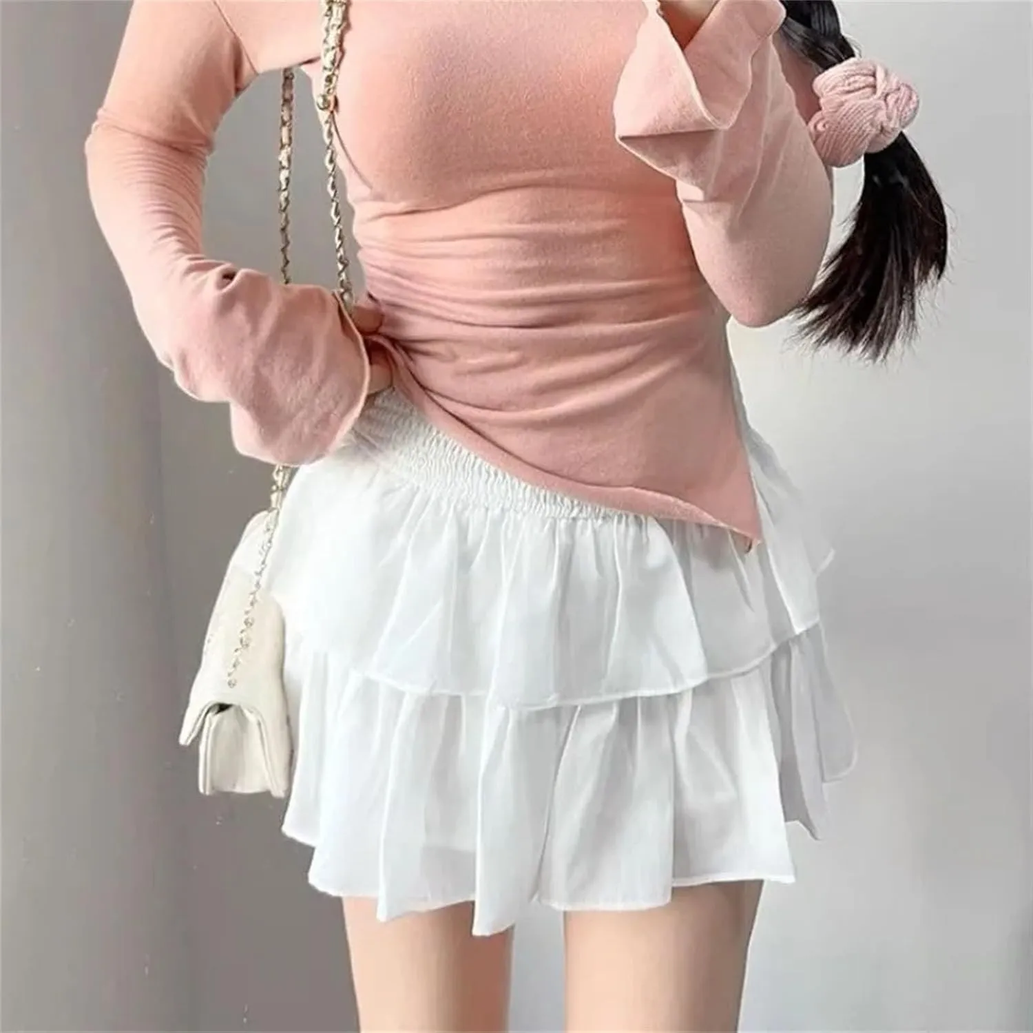 Women Fashion Pleated Mini Skirt Summer Harajuku Loose A-Line Skirts Holiday Party Skirts