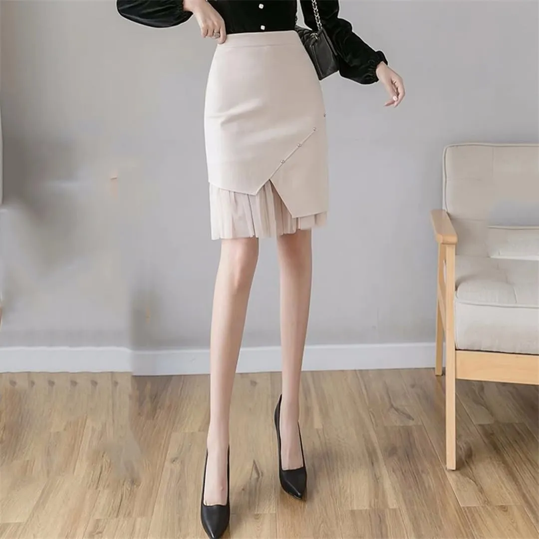 Women High Waist Bodycon Pencil Skirts Office Lady Straight Wrap Skirt Black Midi Skirts