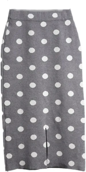 Women Knit Polk Dot Pencil Skirt Female Autumn Winter High Waist Bodycon Vintage Split Thick Stretchy Sweater Skirts
