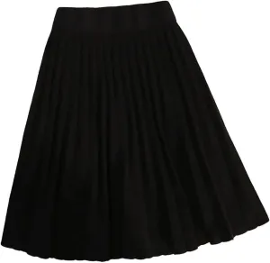 Women Knitted Pleated A-Line Skirts Elastic High Waisted Casual Party Mini Skirt