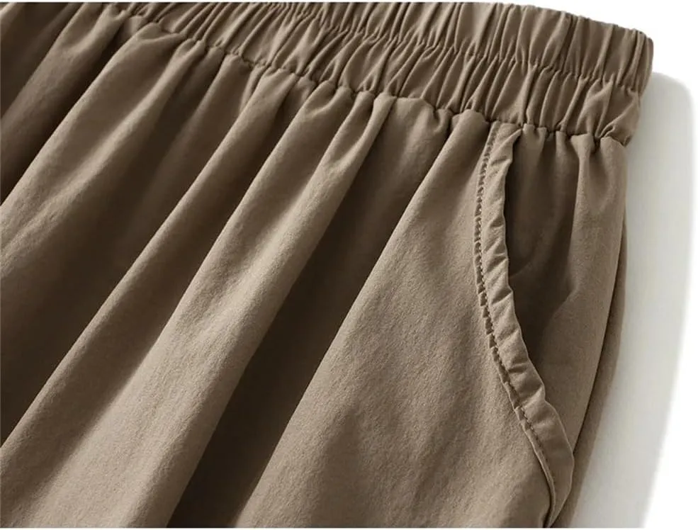 Women Midi Long Pleated Skirts A-Line High Waist Skirt Korean Style Party Evening Solid Skirt