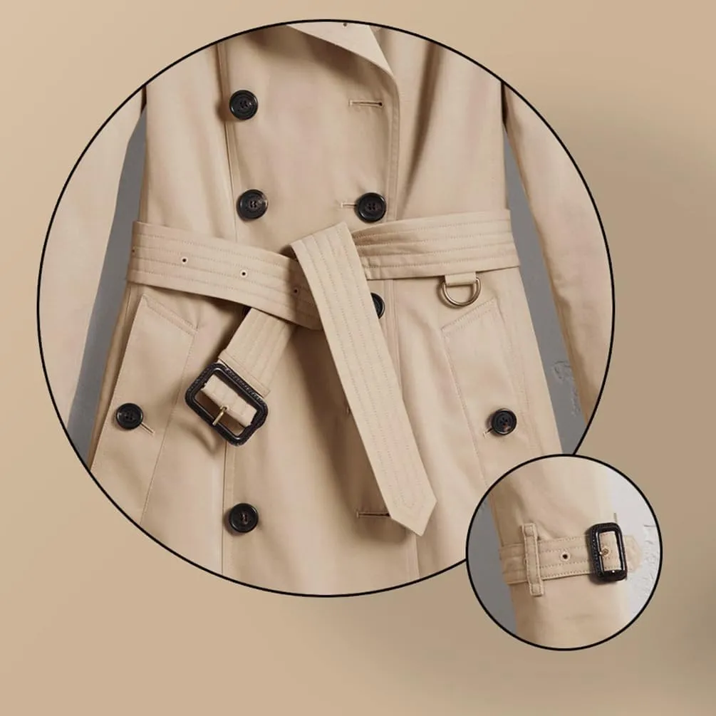 Women One Set Of D Ring Pin Buckle Waist Buckle Belt and Adjustable Cuff Straps for Trench Coat