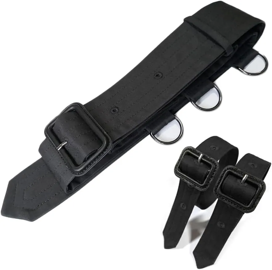 Women One Set Of D Ring Pin Buckle Waist Buckle Belt and Adjustable Cuff Straps for Trench Coat