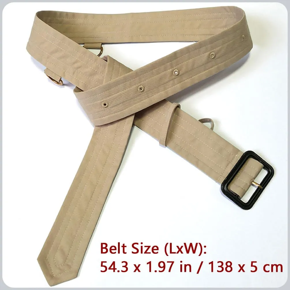 Women One Set Of D Ring Pin Buckle Waist Buckle Belt and Adjustable Cuff Straps for Trench Coat