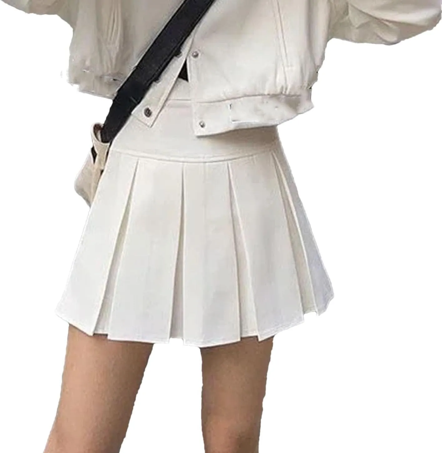 Women Pleated Mini Skirts Fashion High Waist Casual Bodycon Skirt Solid Color Slim Party Skirts