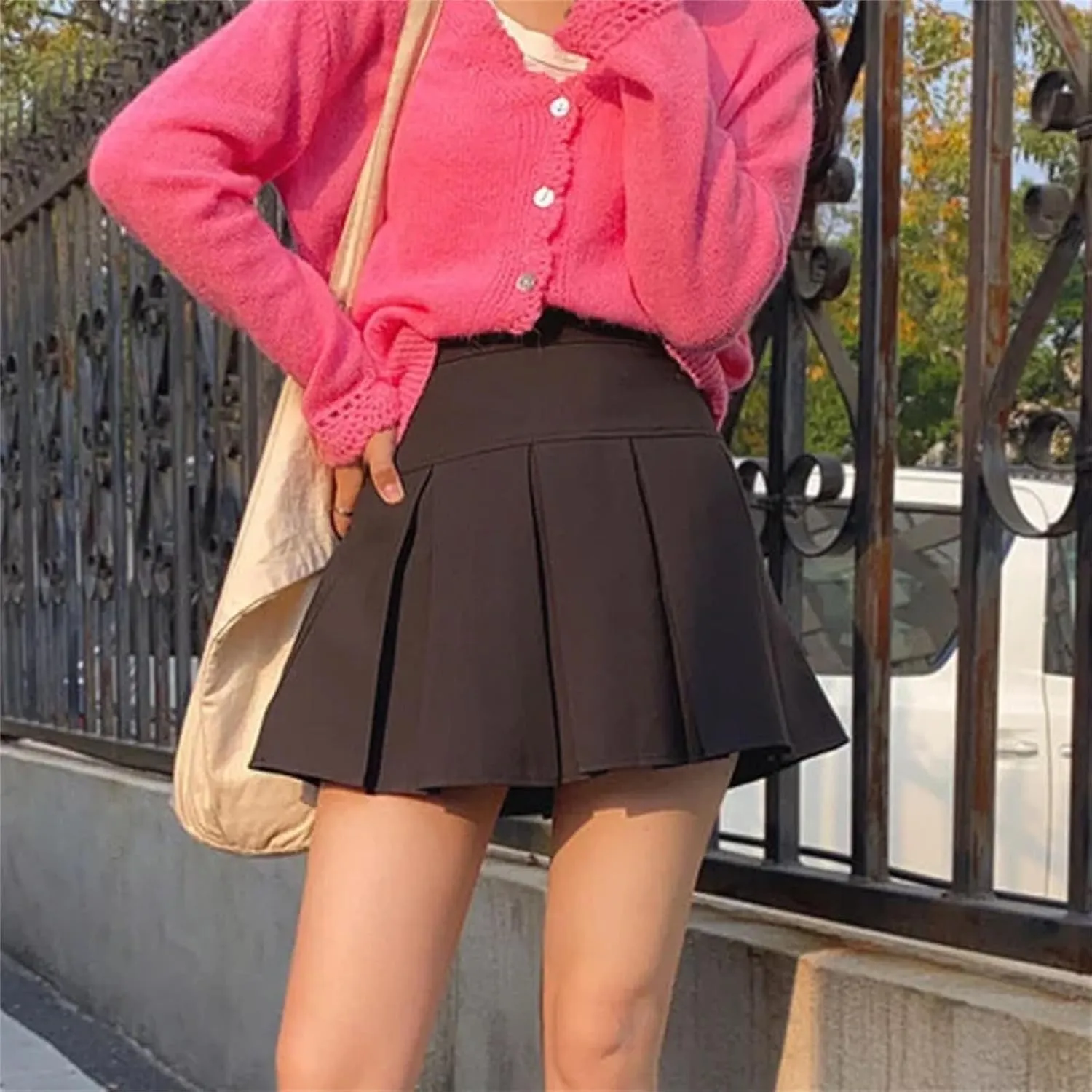 Women Pleated Mini Skirts Fashion High Waist Casual Bodycon Skirt Solid Color Slim Party Skirts