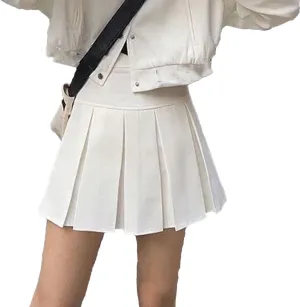 Women Pleated Mini Skirts Fashion High Waist Casual Bodycon Skirt Solid Color Slim Party Skirts