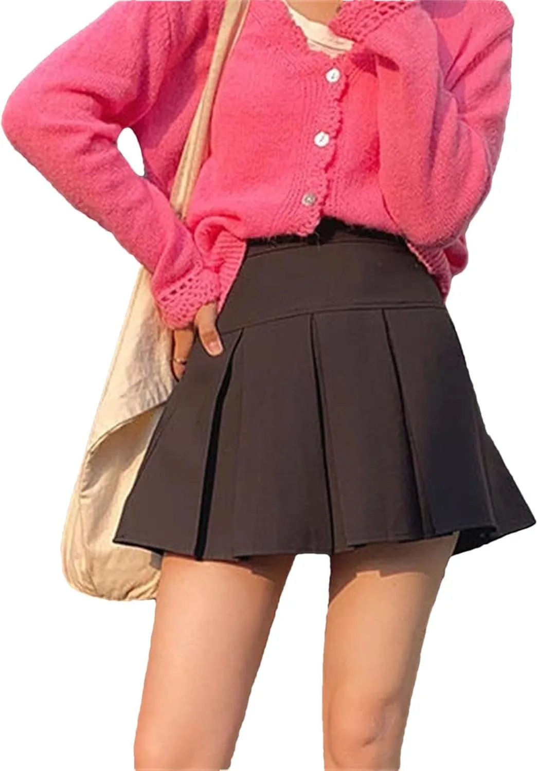 Women Pleated Mini Skirts Fashion High Waist Casual Bodycon Skirt Solid Color Slim Party Skirts