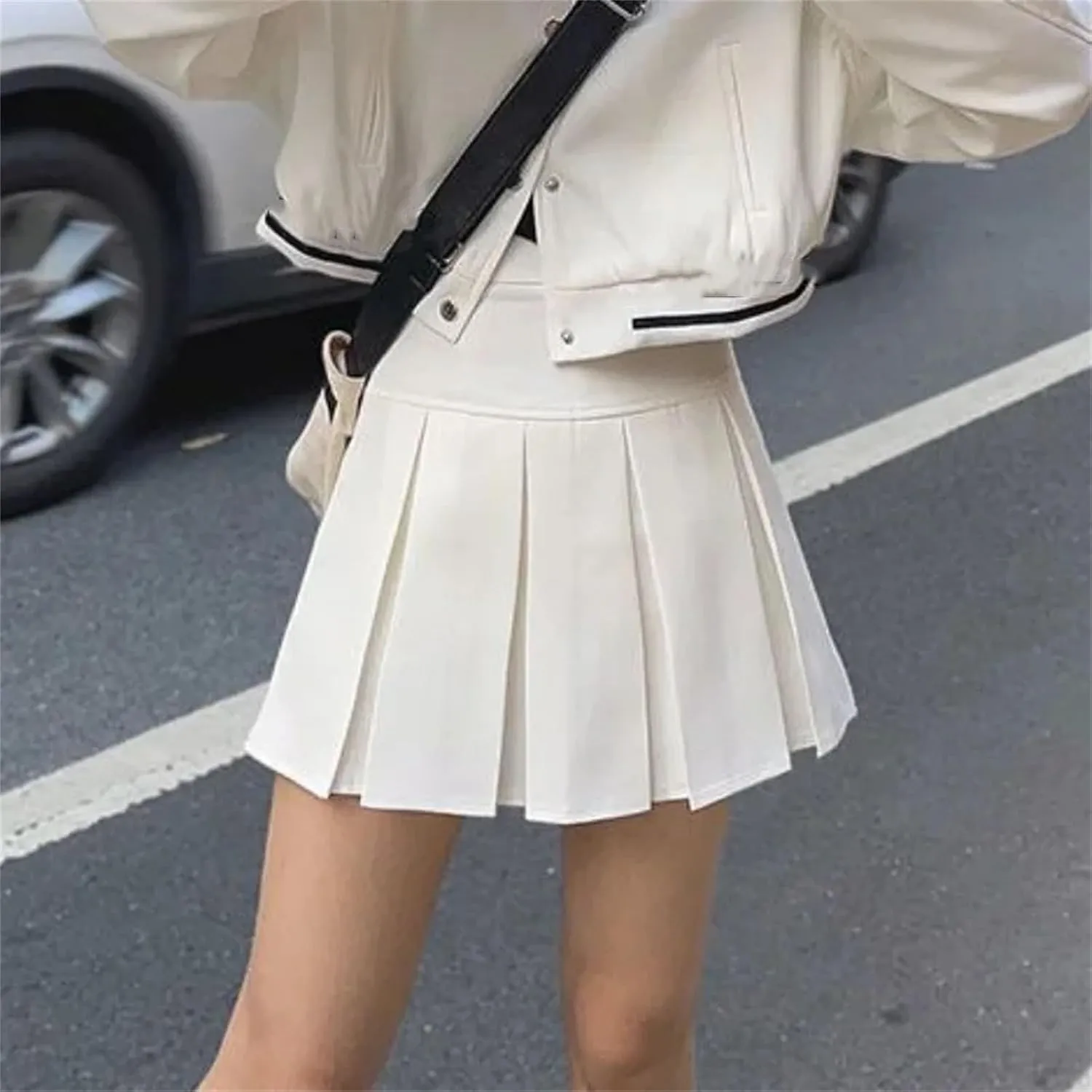Women Pleated Mini Skirts Fashion High Waist Casual Bodycon Skirt Solid Color Slim Party Skirts