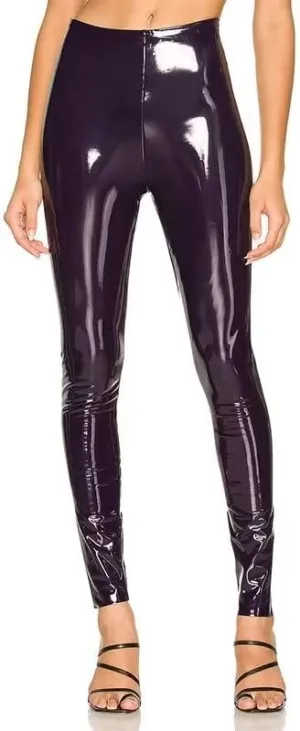Women Shiny PU Latex Leather PVC Pants Slim Sexy Leggings Stretchy High Waist Bodycon Tight Trousers