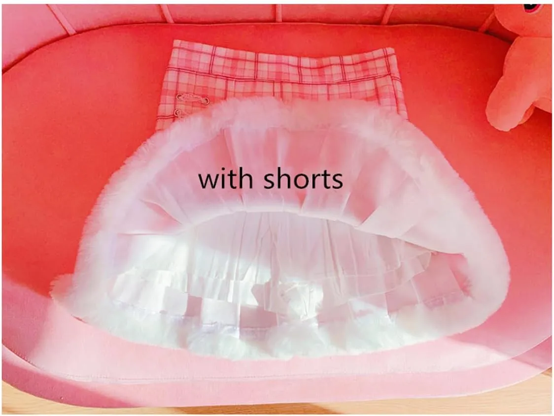Women Teens Pleated Tennis Skirt High Waisted Mini Skater School Cute Plaid Lace Up Short A-line Skirts