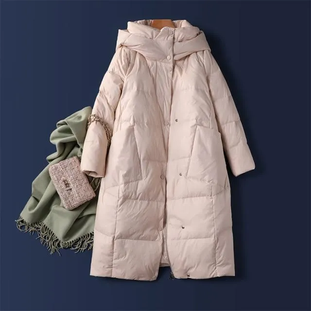 Women Winter Plus Size Thick Long Duck Down Over Coat Jacket Overcoat