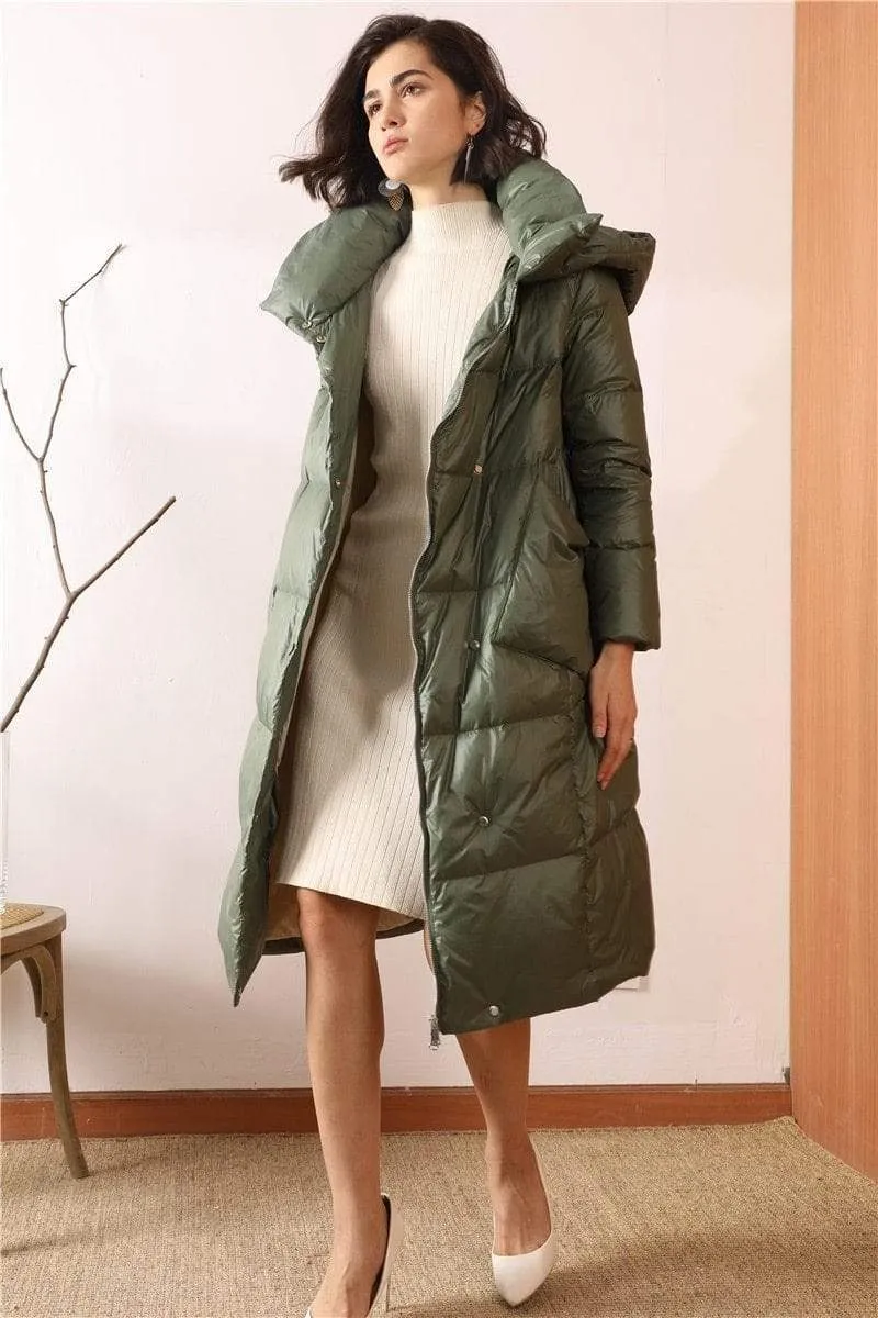 Women Winter Plus Size Thick Long Duck Down Over Coat Jacket Overcoat