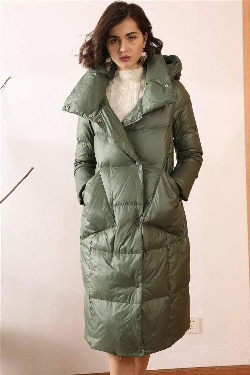Women Winter Plus Size Thick Long Duck Down Over Coat Jacket Overcoat