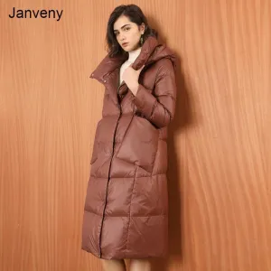 Women Winter Plus Size Thick Long Duck Down Over Coat Jacket Overcoat