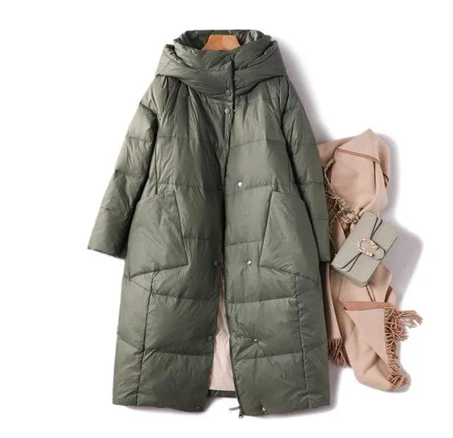Women Winter Plus Size Thick Long Duck Down Over Coat Jacket Overcoat