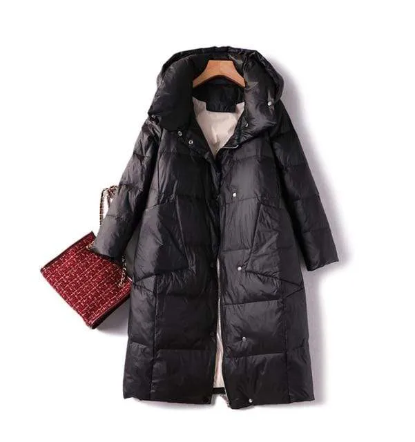 Women Winter Plus Size Thick Long Duck Down Over Coat Jacket Overcoat