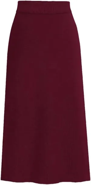 Women Wool Skirts Winter High Waist A-Line Pleated Skirt