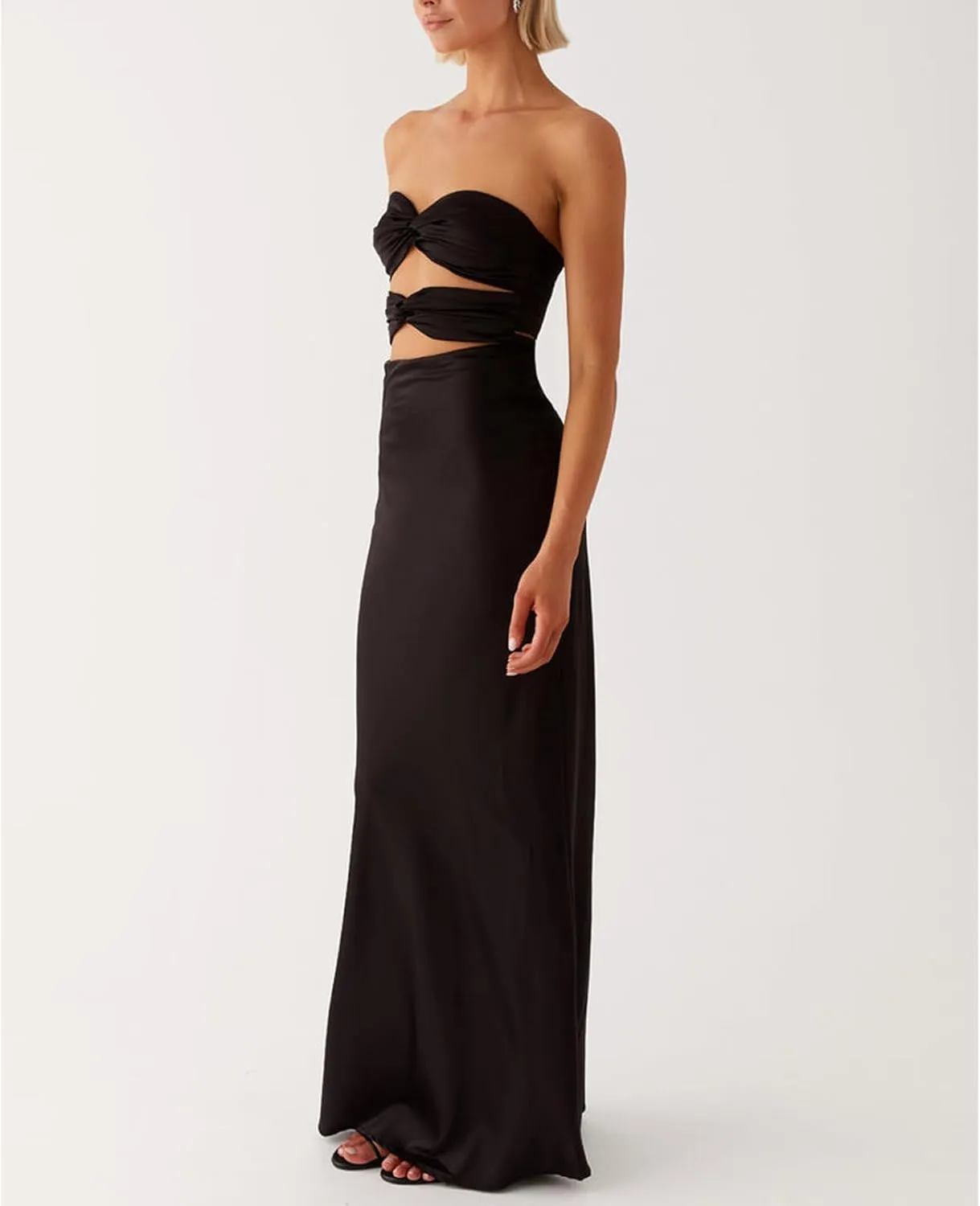 Women Y2k Floral Cut Out Maxi Bodycon Dress Hollow Out Silk Satin Long Beach Formal Dresses Summer Sundress