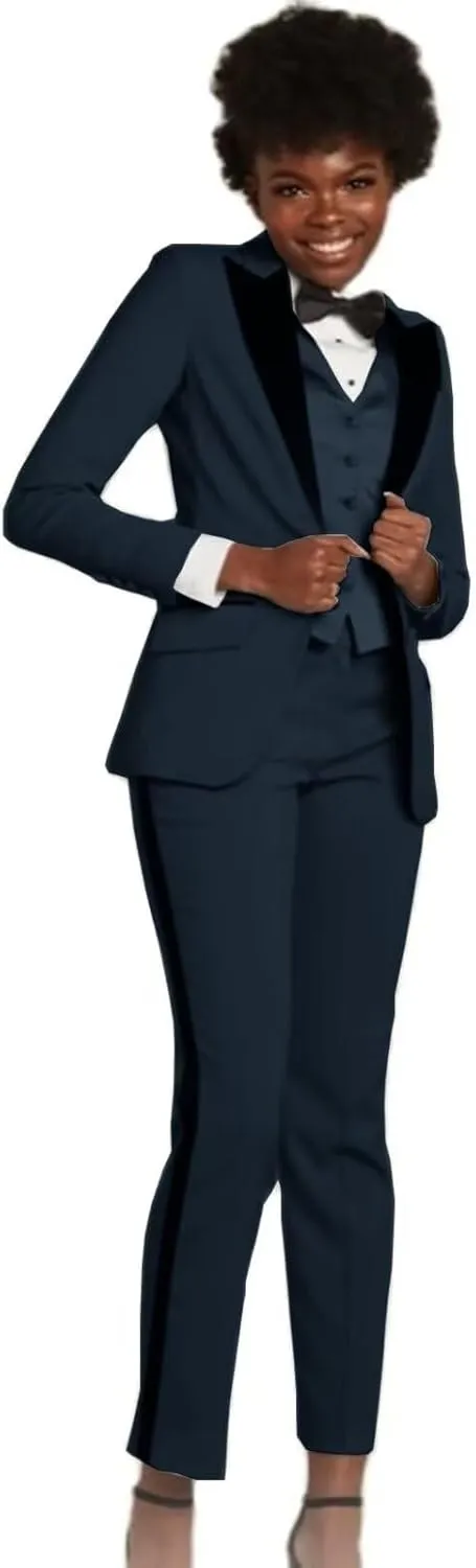 Women's 3 Piece Suit Business Slim Formal Work Wear Office Pants Set Lady Tuxedo Blazer Pants Vest