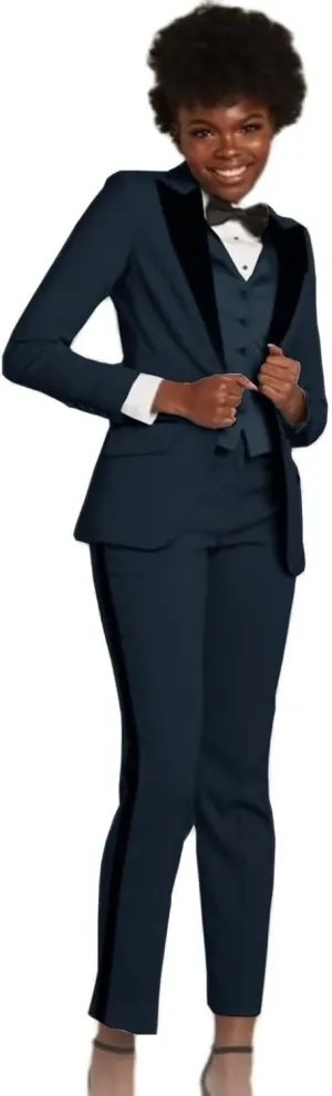 Women's 3 Piece Suit Business Slim Formal Work Wear Office Pants Set Lady Tuxedo Blazer Pants Vest