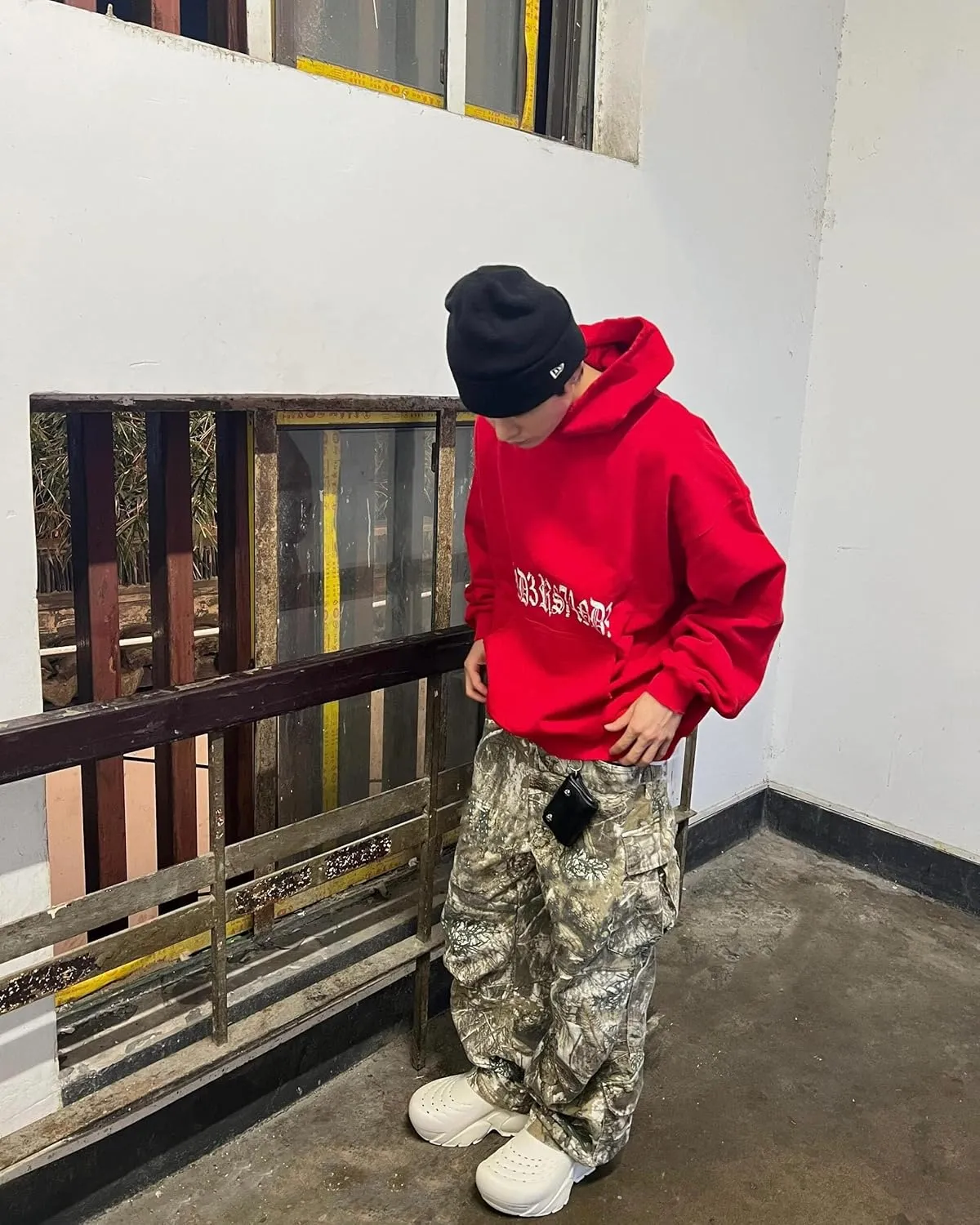 Women's Camo Cargo Pants Y2k Maple Leaf Print High Waist Baggy Camouflage Pants Loose Army Cargo Joggers Sweatpants