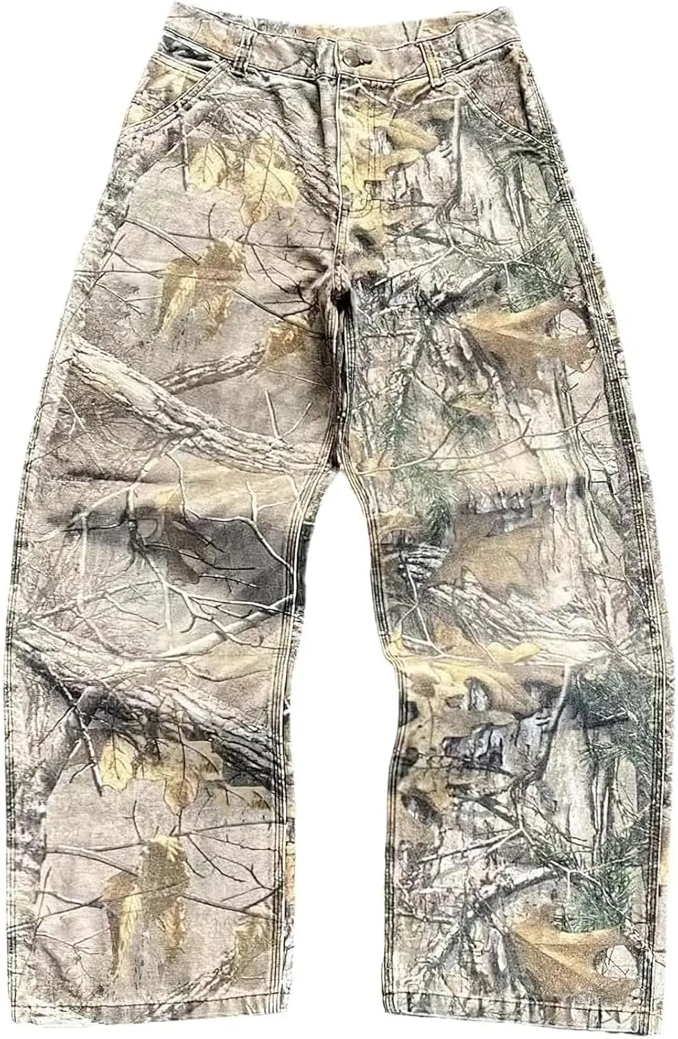 Women's Camo Cargo Pants Y2k Maple Leaf Print High Waist Baggy Camouflage Pants Loose Army Cargo Joggers Sweatpants