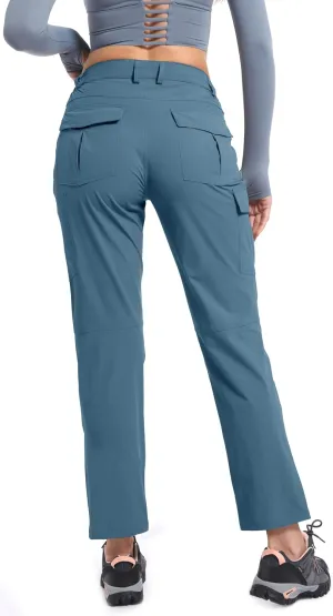 Women's Cargo Lightweight Hiking Pants Casual High Waisted Athletic Outdoor Travel Trousers with Pockets